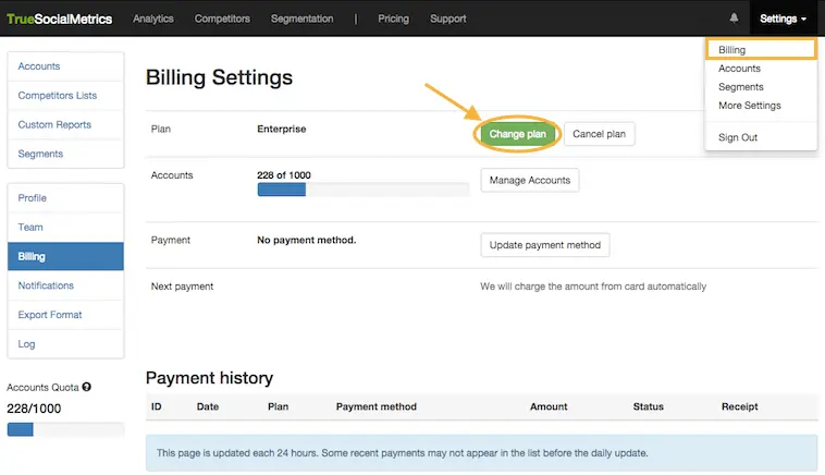 How to upgrade paid subscription