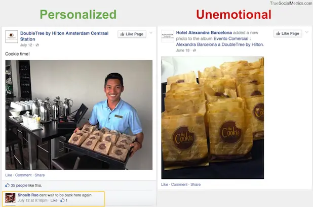 Facebook posts analytics for DoubleTree Amsterdam vs DoubleTree Barcelona hotels