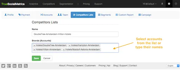 creating competitors lists