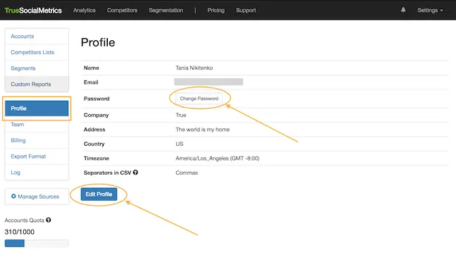 How to change your email or password