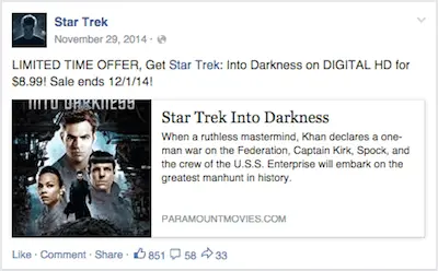 Best Facebook posts analytics for movies