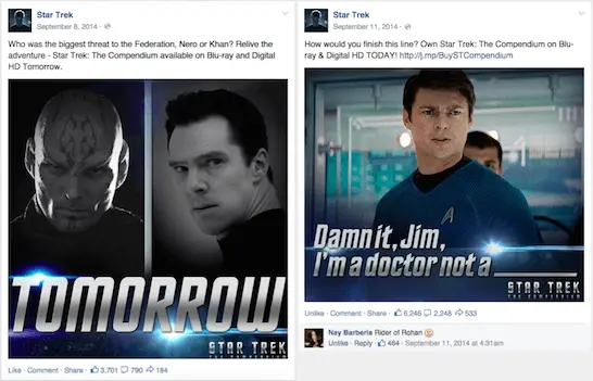 Best Facebook posts analytics for movies
