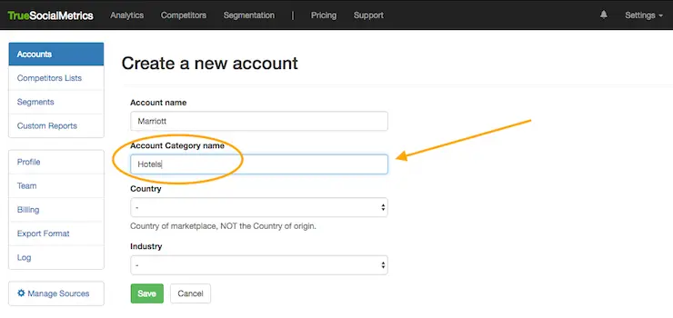 create account category