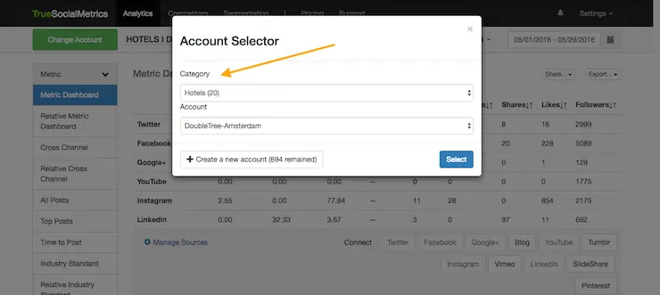 select account category