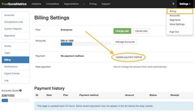 How to update your payment details