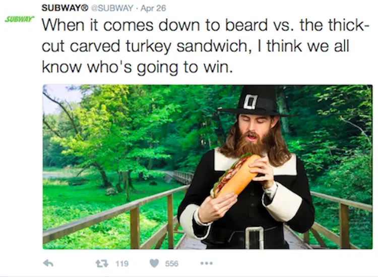 Subway tweets